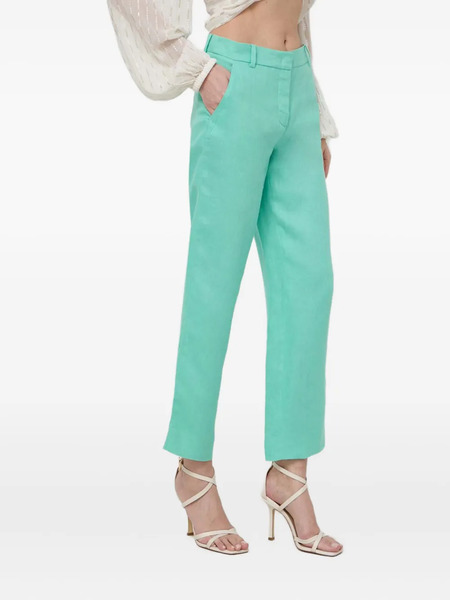  Luisa Spagnoli Pocket-detail Linen Trousers - Green 