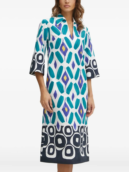  Luisa Spagnoli Printed Midi Dress - Blue 