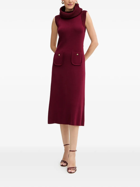  Luisa Spagnoli Roll-neck Pocket Dress - Red 