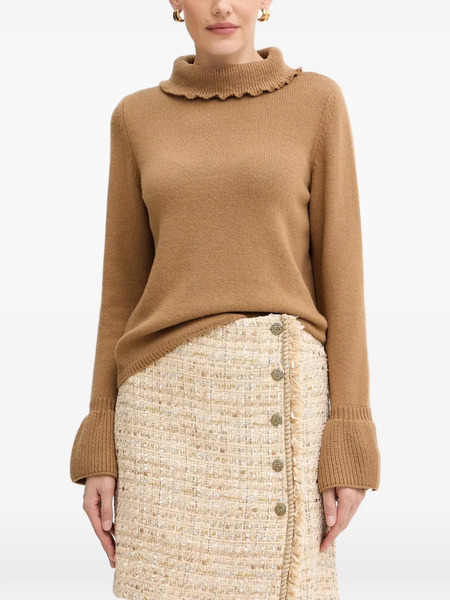  Luisa Spagnoli Ruffled Sweater - Brown 