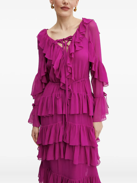  Luisa Spagnoli Ruffled Tiered Maxi Dress - Pink 