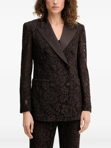  Luisa Spagnoli Salvo Lace Button-fastening Blazer - Brown 