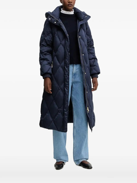  Luisa Spagnoli Soiano Diamond-quilted Hooded Coat - Blue 