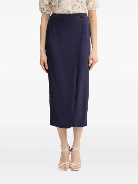  Luisa Spagnoli Triangolo Wrap-front Midi Skirt - Blue 