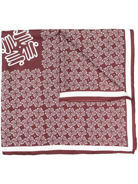 Lukhanyo Mdingi Monogram-print Scarf - Red 