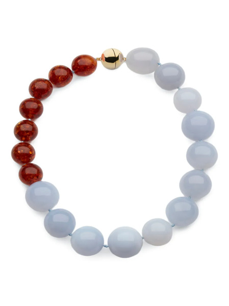  Luminous 27 Bolas Duo Chalcedony Necklace - Orange 