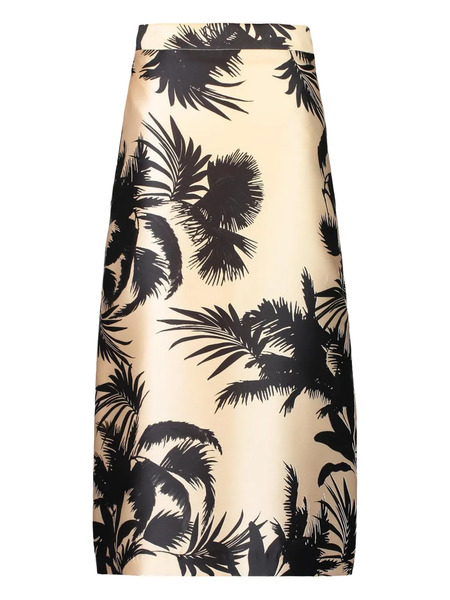  Lunatica Milano Palm Tree Midi Skirt - Neutrals 