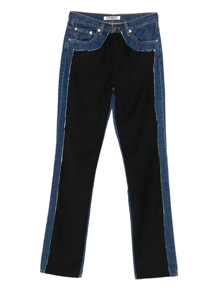  Lutz Huelle Denim Panelled Straight-leg Jeans - Blue 
