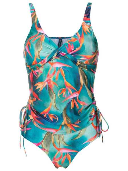  Lygia & Nanny Bruma-print Draped Tankini - Blue 