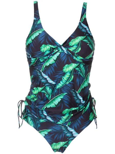  Lygia & Nanny Bruma Twisted Leaf-print Tankini - Blue 