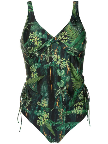  Lygia & Nanny Bruma Twisted Leaf-print Tankini - Green 