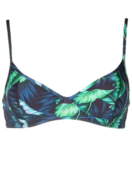  Lygia & Nanny Fiji Leaf-print Bikini Top - Blue 