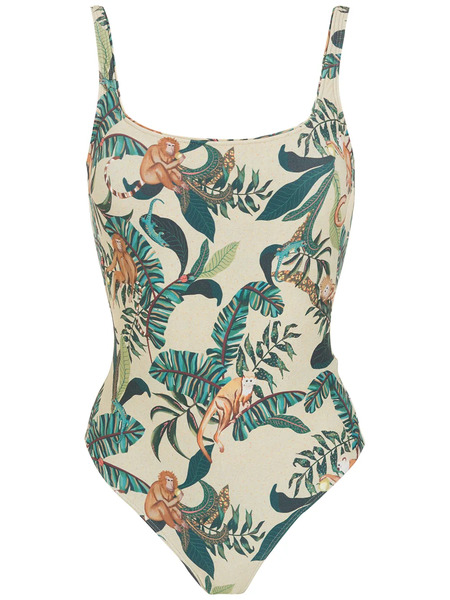  Lygia & Nanny Hapuna Leaf-print Swimsuit - Neutrals 