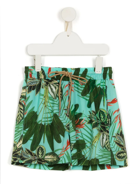  Lygia & Nanny Leaf-print Flared Shorts - Green 