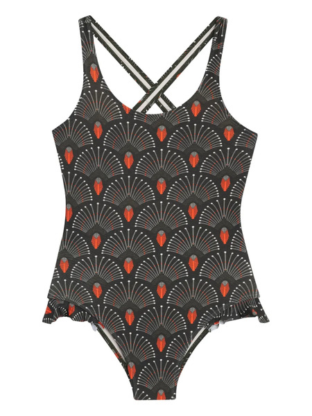  Lygia & Nanny Lore Cross-back Patterned Swimsuit - Black 