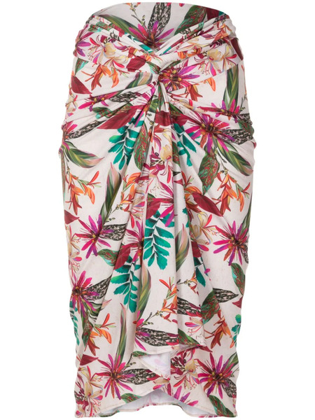  Lygia & Nanny Orixá Botanical-print Wrap Skirt - Multicolour 