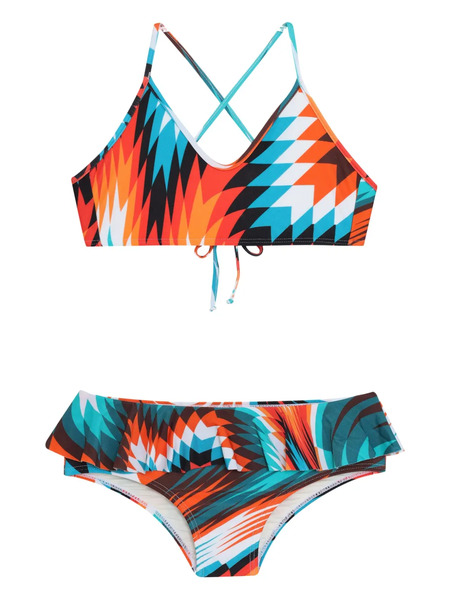  Lygia & Nanny Penelope Cross-back Ruffled Bikini - Orange 