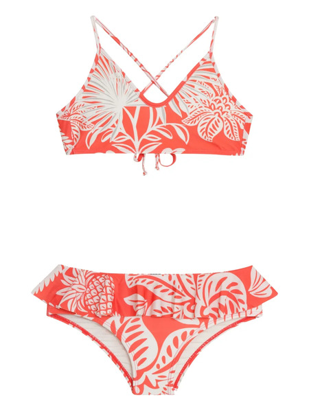  Lygia & Nanny Penelope Pineapple-print Ruffled Bikini - Red 