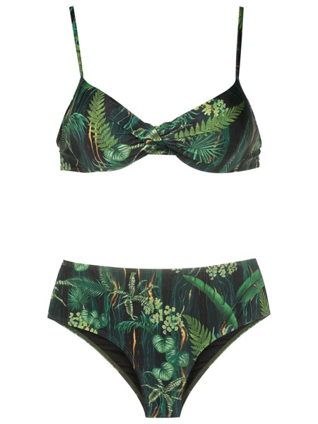 Lygia & Nanny Verônica Leaf-print Bikini - Green 