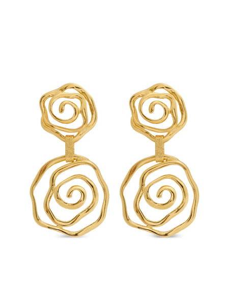  Lynyer Floral Vortex Drop Earrings - Gold 