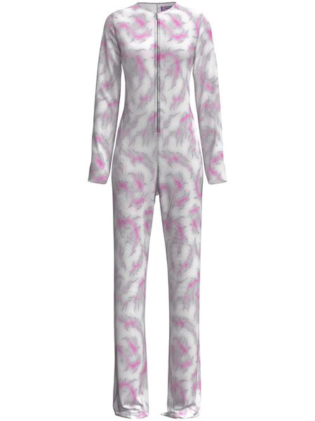  Maccapani Vane Ghost-print Flared Jumpsuit - Grey 