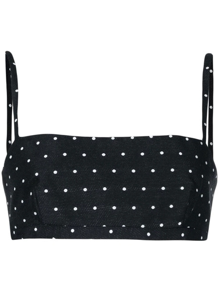  Macgraw Abbey Polka-dot Cropped Top - Black 