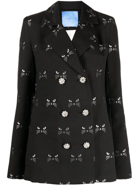  Macgraw Circa 72 Jacquard Double-breasted Blazer - Black 