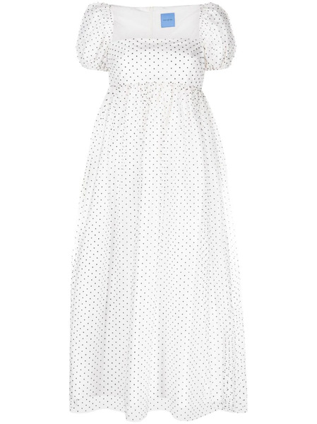  Macgraw Samantha Micro-dot Print Midi Dress - White 