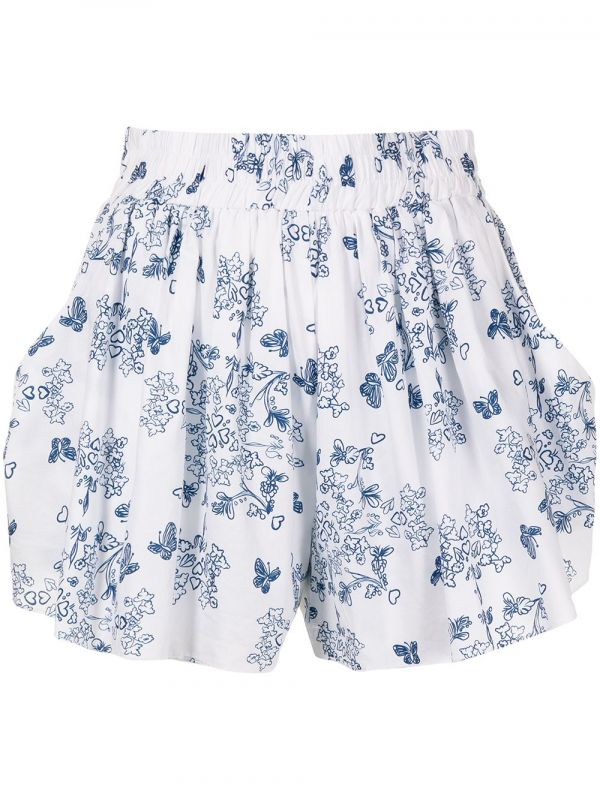  Macgraw Story Porcelain Print Shorts - White 