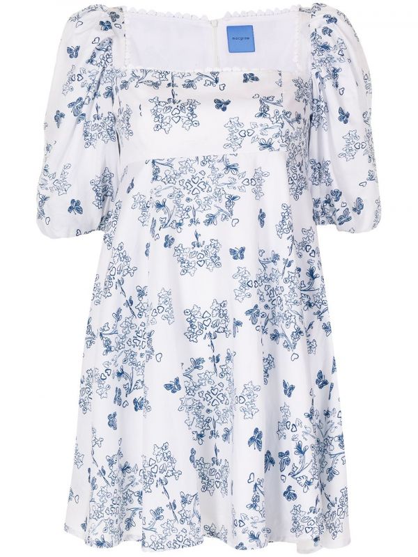  Macgraw Vienna Porcelain Print Dress - Blue 