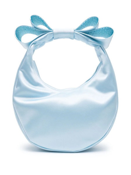  Mach & Mach Bow-detail Satin Tote Bag - Blue 