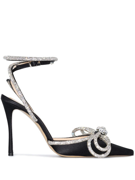  Mach & Mach Crystal Bow 110mm Pumps - Black 