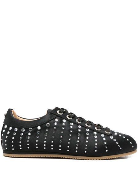  Mach & Mach Crystal-embellished Lace-up Sneakers - Black 