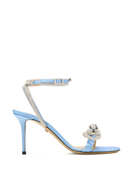  Mach & Mach Double Bow Ankle-strap Sandals - Blue 