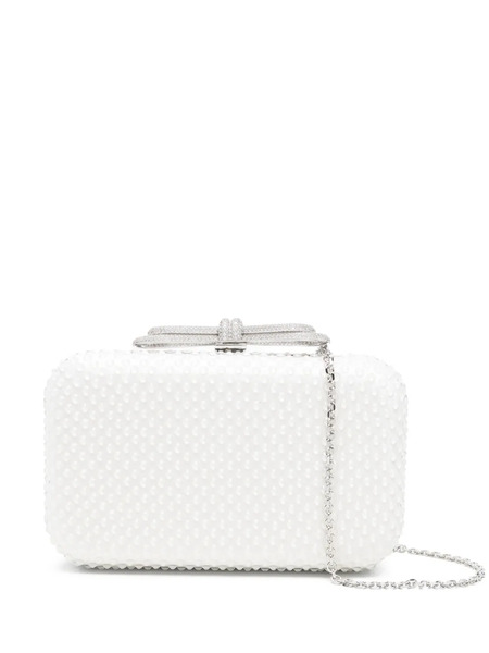  Mach & Mach Double Bow Embellished Clutch Bag - White 