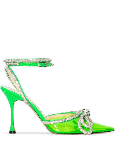  Mach & Mach Double Bow Pointed Pumps - Green 