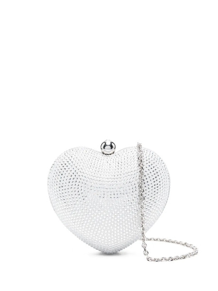  Mach & Mach Mini Crystal Heart Embellished Bag - White 