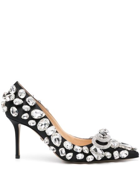  Mach & Mach 80mm Crystal-embellished Pumps - Black 