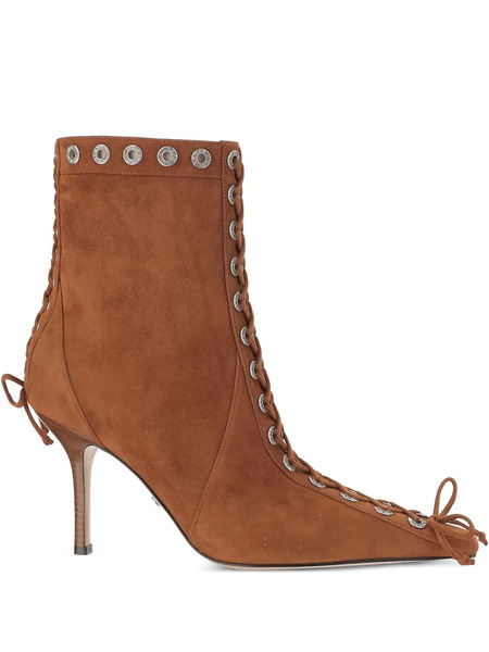  Mach & Mach 50mm Lace-up Studded Boots - Brown 