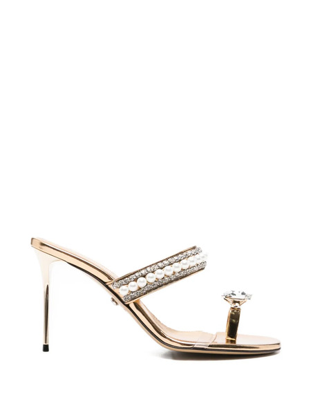  Mach & Mach Pearl-embellished Sandals - Gold 
