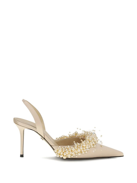  Mach & Mach Pearl Slingback Pumps - Neutrals 