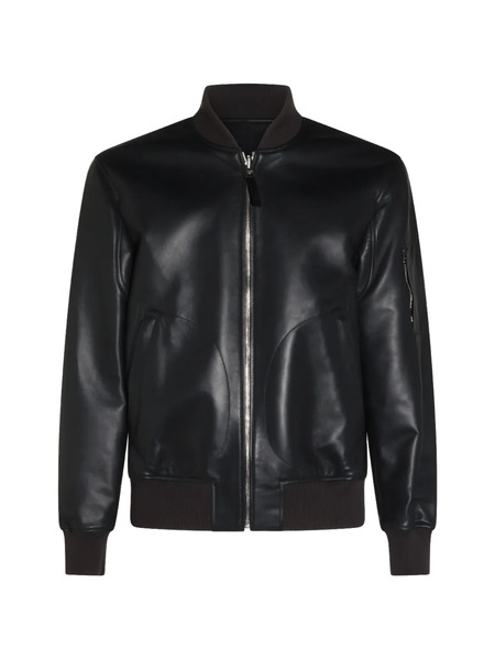  Mackage Reversible Leather Bomber Jacket - Black 