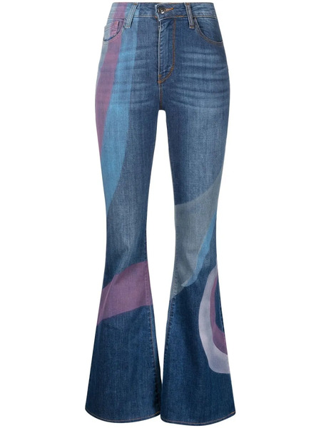  Madison.maison Anita Swirl-print Flared Jeans - Blue 