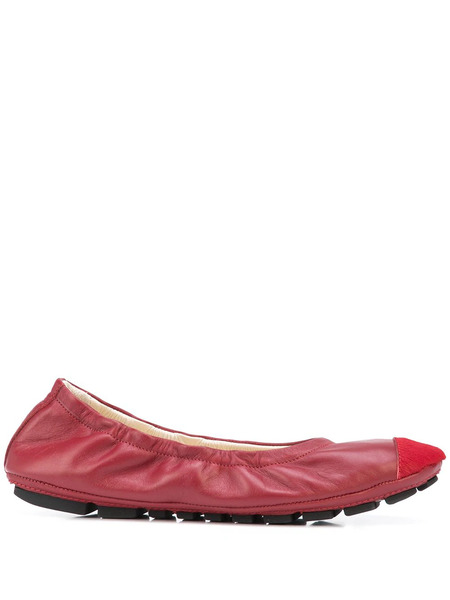  Madison.maison Contrast-toe Wrinkled Ballet Flats - Red 