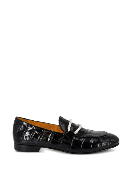  Madison.maison Croc-embossed Pear-embellishment Loafers - Black 