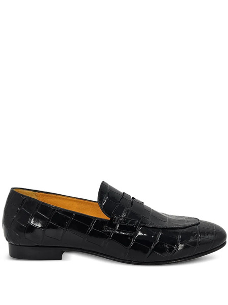  Madison.maison Crocodile-effect Penny Loafers - Black 