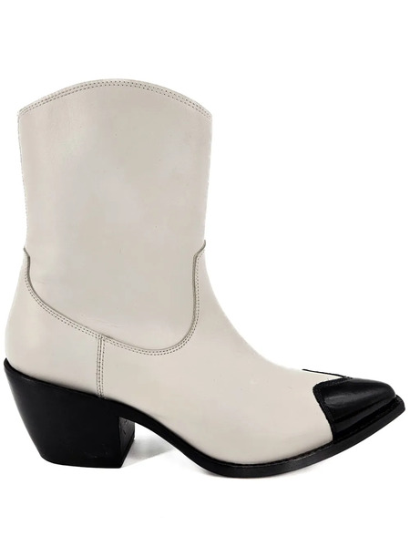  Madison.maison Heart Toe Cowboy Boots - White 