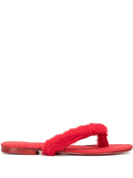  Madison.maison Ivanka Artificial Fur Flip-flops - Red 