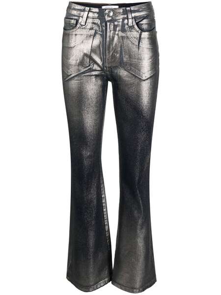  Madison.maison Metallic-effect Laminated Jeans - Silver 