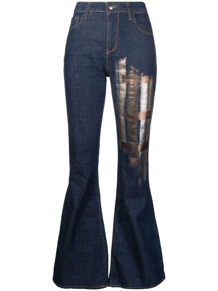  Madison.maison Metallic-print Flared Jeans - Blue 